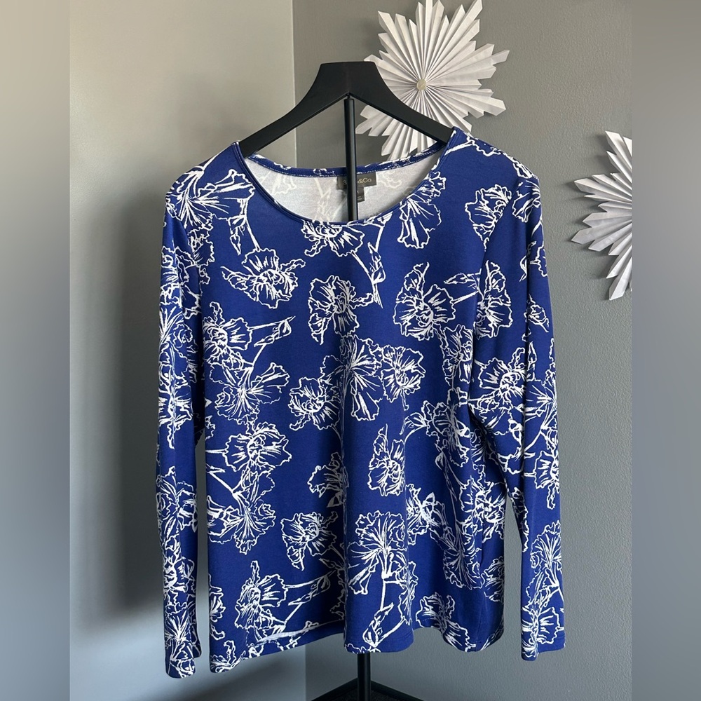 Purple Floral Women's Top 1XL